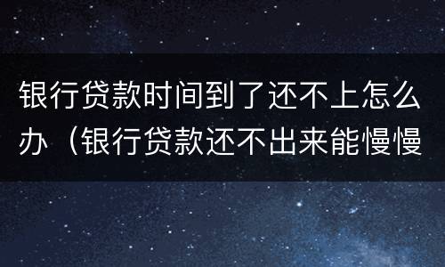 银行贷款时间到了还不上怎么办（银行贷款还不出来能慢慢还吗）