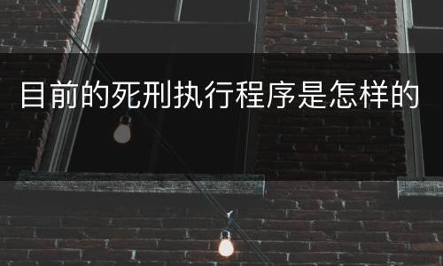 目前的死刑执行程序是怎样的