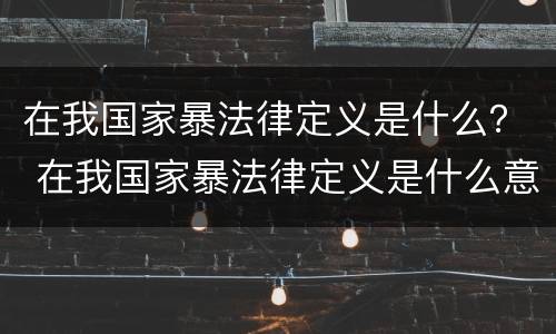 在我国家暴法律定义是什么？ 在我国家暴法律定义是什么意思