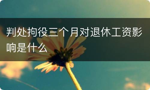 判处拘役三个月对退休工资影响是什么