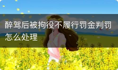 醉驾后被拘役不履行罚金判罚怎么处理