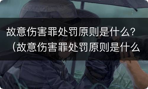 故意伤害罪处罚原则是什么？（故意伤害罪处罚原则是什么意思）