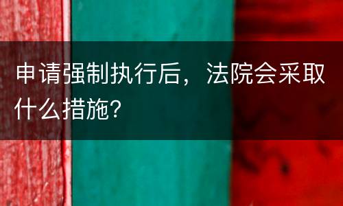 申请强制执行后，法院会采取什么措施？