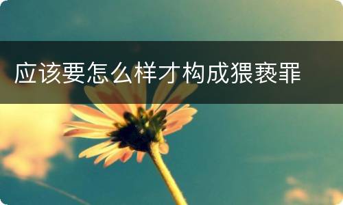 应该要怎么样才构成猥亵罪