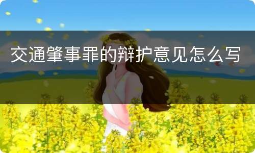 交通肇事罪的辩护意见怎么写