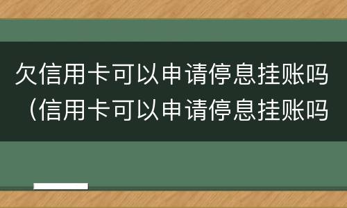 欠信用卡可以申请停息挂账吗（信用卡可以申请停息挂账吗?）