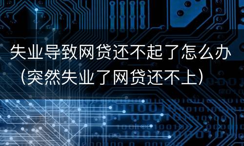 失业导致网贷还不起了怎么办（突然失业了网贷还不上）