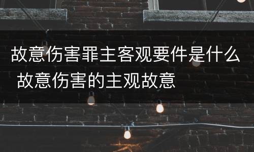 故意伤害罪主客观要件是什么 故意伤害的主观故意