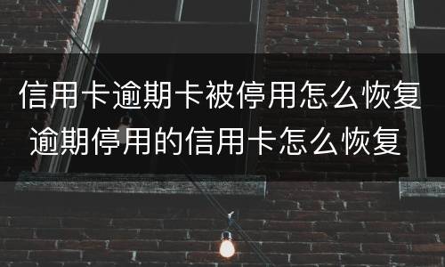 信用卡逾期卡被停用怎么恢复 逾期停用的信用卡怎么恢复
