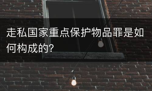 走私国家重点保护物品罪是如何构成的？