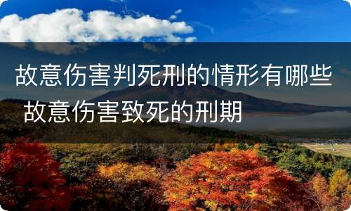 故意伤害判死刑的情形有哪些 故意伤害致死的刑期