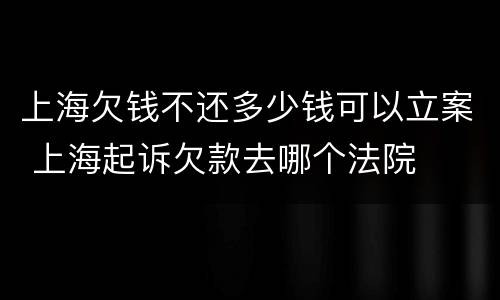 上海欠钱不还多少钱可以立案 上海起诉欠款去哪个法院