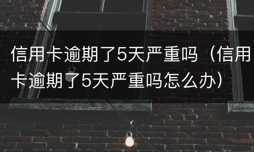 信用卡逾期了5天严重吗（信用卡逾期了5天严重吗怎么办）