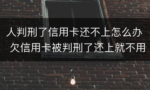 人判刑了信用卡还不上怎么办 欠信用卡被判刑了还上就不用坐牢