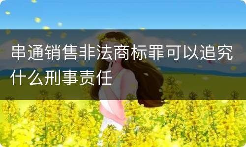 串通销售非法商标罪可以追究什么刑事责任