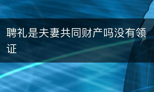 聘礼是夫妻共同财产吗没有领证