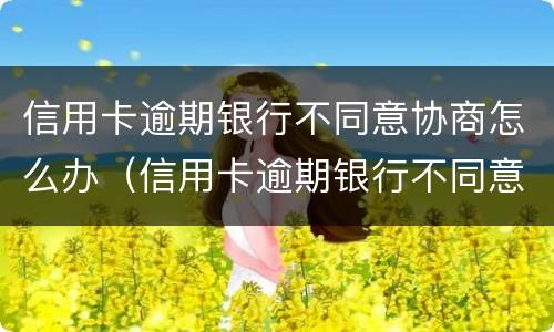 信用卡逾期银行不同意协商怎么办（信用卡逾期银行不同意协商怎么办手续）