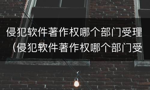 侵犯软件著作权哪个部门受理（侵犯软件著作权哪个部门受理赔偿）