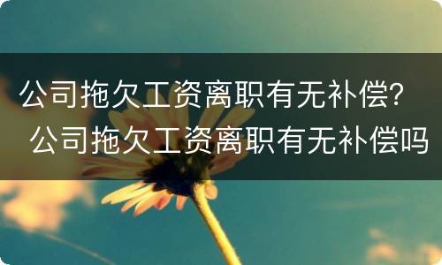 公司拖欠工资离职有无补偿？ 公司拖欠工资离职有无补偿吗