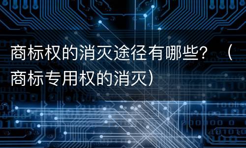 商标权的消灭途径有哪些？（商标专用权的消灭）