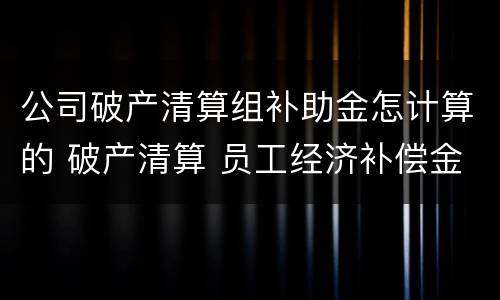 公司破产清算组补助金怎计算的 破产清算 员工经济补偿金如何计算