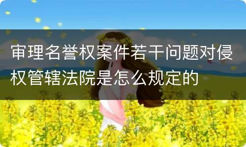 审理名誉权案件若干问题对侵权管辖法院是怎么规定的