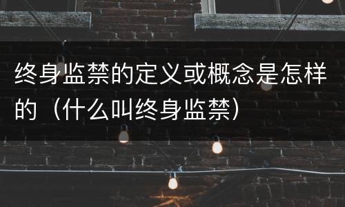 终身监禁的定义或概念是怎样的（什么叫终身监禁）