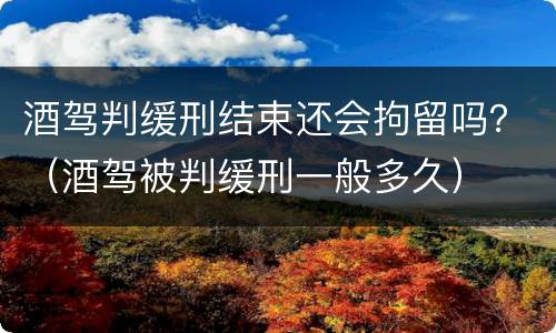 酒驾判缓刑结束还会拘留吗？（酒驾被判缓刑一般多久）