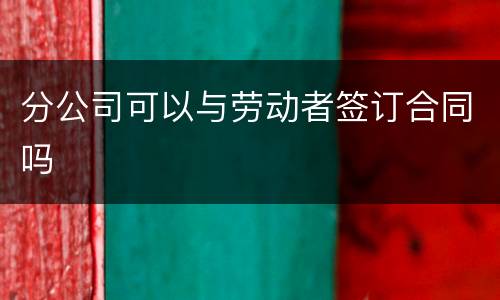 分公司可以与劳动者签订合同吗