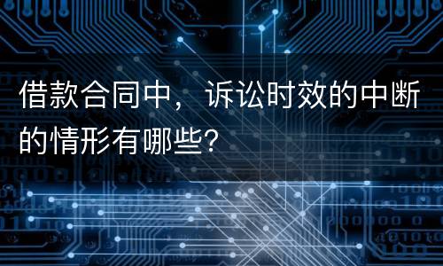 借款合同中，诉讼时效的中断的情形有哪些？