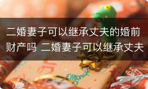 二婚妻子可以继承丈夫的婚前财产吗 二婚妻子可以继承丈夫的婚前财产吗