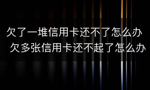 欠了一堆信用卡还不了怎么办 欠多张信用卡还不起了怎么办