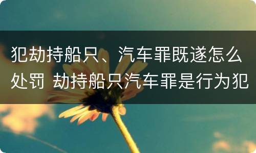 犯劫持船只、汽车罪既遂怎么处罚 劫持船只汽车罪是行为犯吗