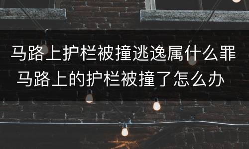 马路上护栏被撞逃逸属什么罪 马路上的护栏被撞了怎么办