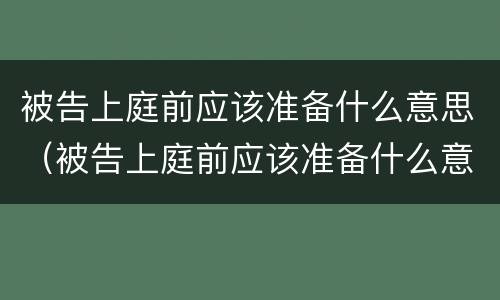 被告上庭前应该准备什么意思（被告上庭前应该准备什么意思呢）