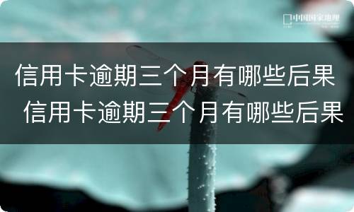 信用卡逾期三个月有哪些后果 信用卡逾期三个月有哪些后果和影响