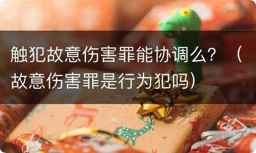 触犯故意伤害罪能协调么？（故意伤害罪是行为犯吗）