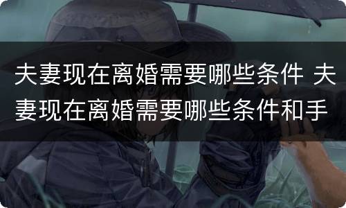 夫妻现在离婚需要哪些条件 夫妻现在离婚需要哪些条件和手续
