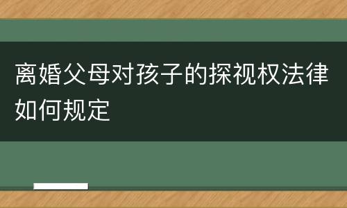 离婚父母对孩子的探视权法律如何规定