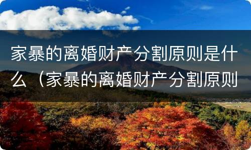 家暴的离婚财产分割原则是什么（家暴的离婚财产分割原则是什么意思）