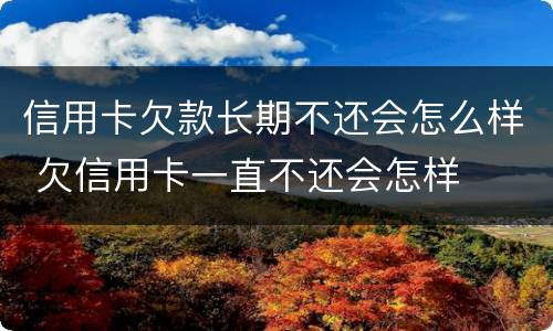 信用卡欠款长期不还会怎么样 欠信用卡一直不还会怎样