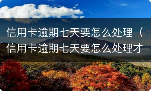 信用卡逾期七天要怎么处理（信用卡逾期七天要怎么处理才能通过）