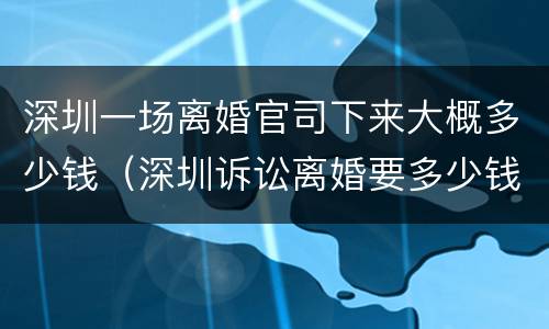 深圳一场离婚官司下来大概多少钱（深圳诉讼离婚要多少钱）