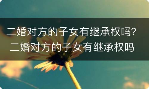 二婚对方的子女有继承权吗？ 二婚对方的子女有继承权吗