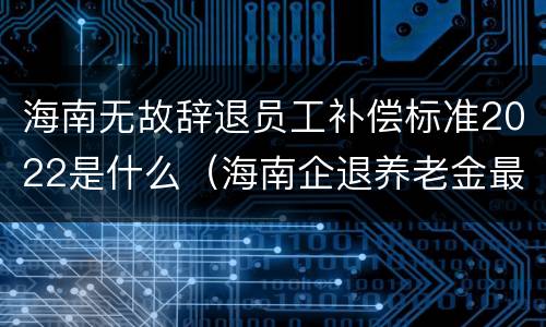 海南无故辞退员工补偿标准2022是什么（海南企退养老金最新调整消息）