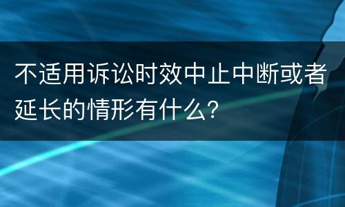不适用诉讼时效中止中断或者延长的情形有什么？