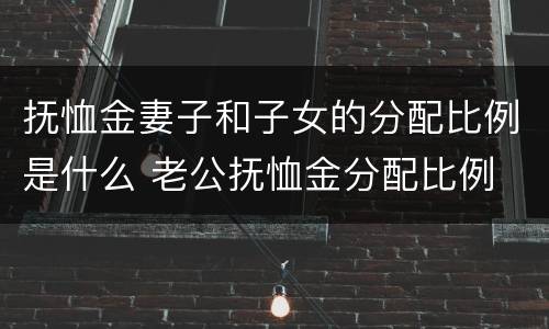 抚恤金妻子和子女的分配比例是什么 老公抚恤金分配比例