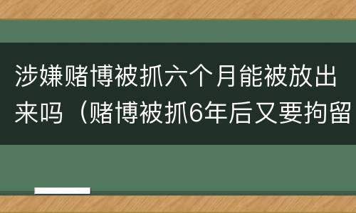 涉嫌赌博被抓六个月能被放出来吗（赌博被抓6年后又要拘留）