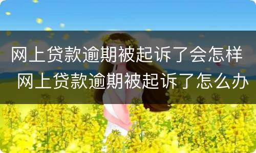 网上贷款逾期被起诉了会怎样 网上贷款逾期被起诉了怎么办