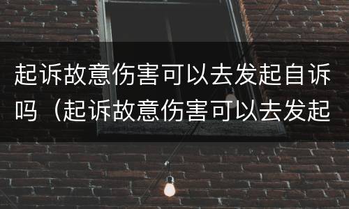 起诉故意伤害可以去发起自诉吗（起诉故意伤害可以去发起自诉吗法院）
